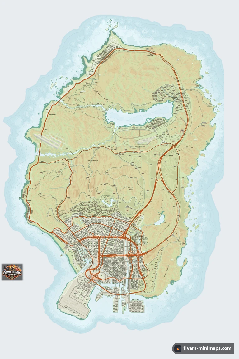 Point Blank RP Postal Map — a branded minimap for FiveM bought from us
