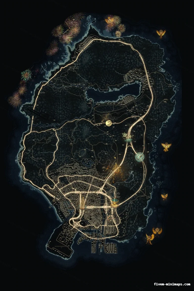 Christmas Black FiveM Christmas minimap, the whole map