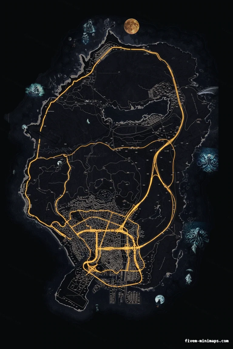 Halloween Black FiveM Halloween minimap, the whole map