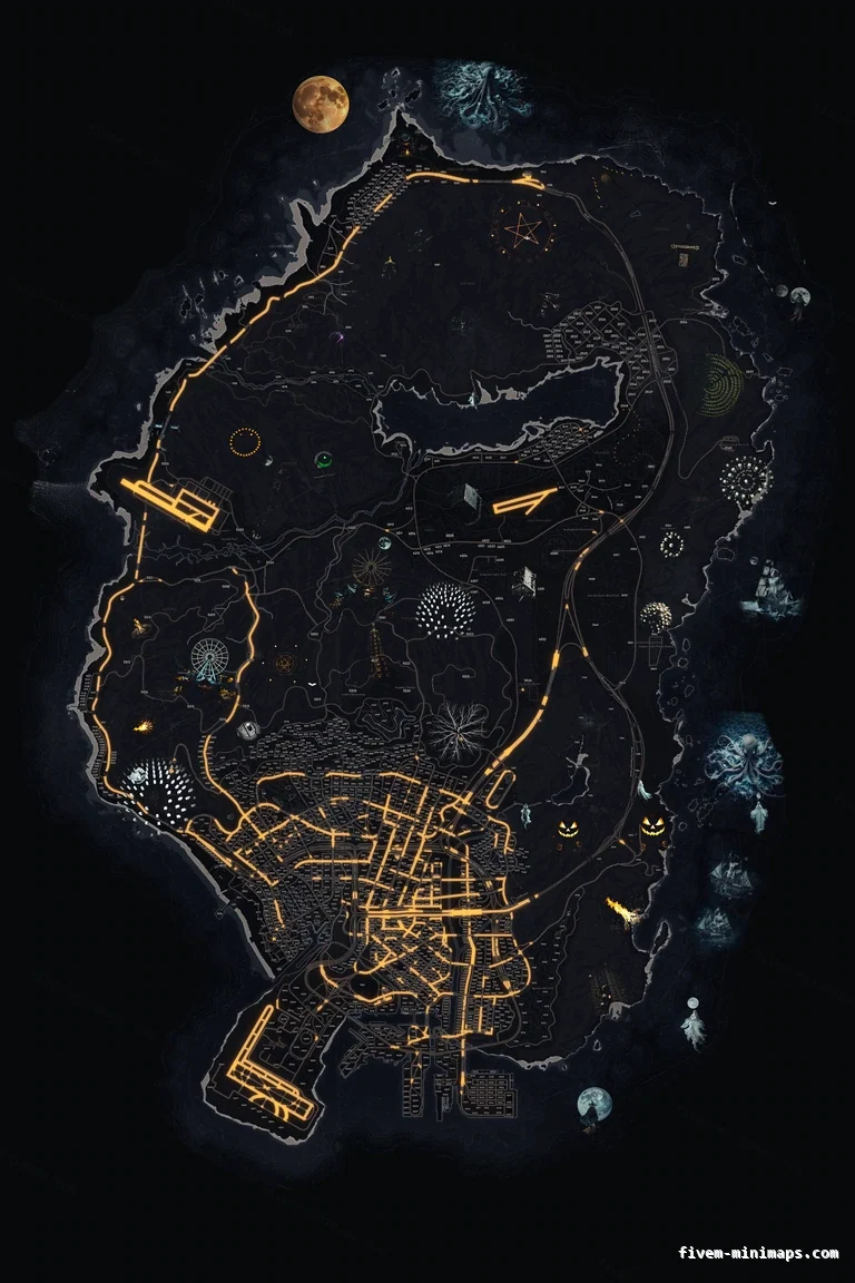Halloween Black FiveM Halloween minimap, the whole map