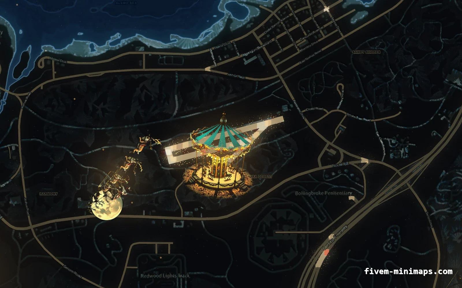Christmas Blue Christmas minimap for FiveM, sandy shores