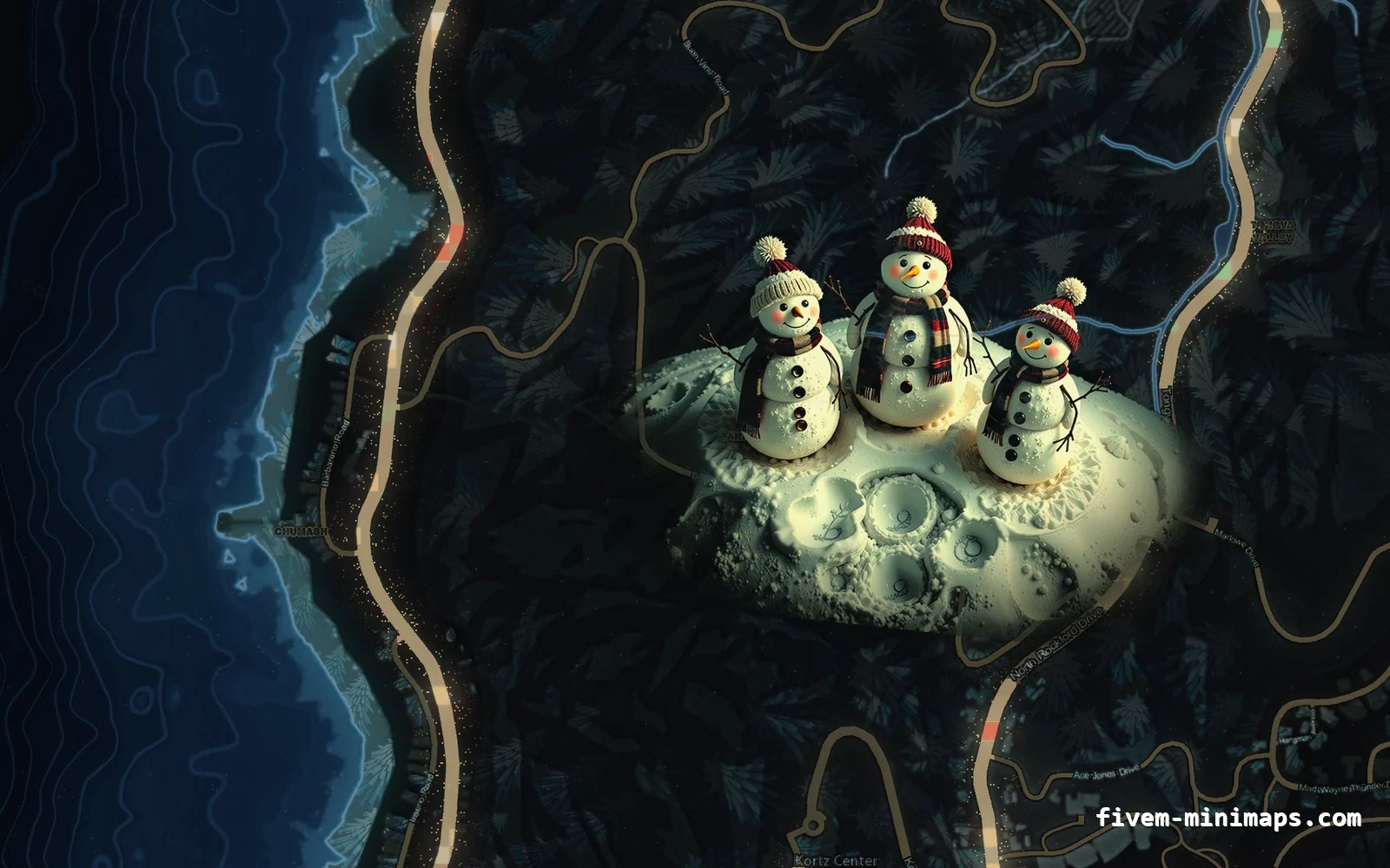 Christmas Blue Christmas minimap for FiveM, the west coast