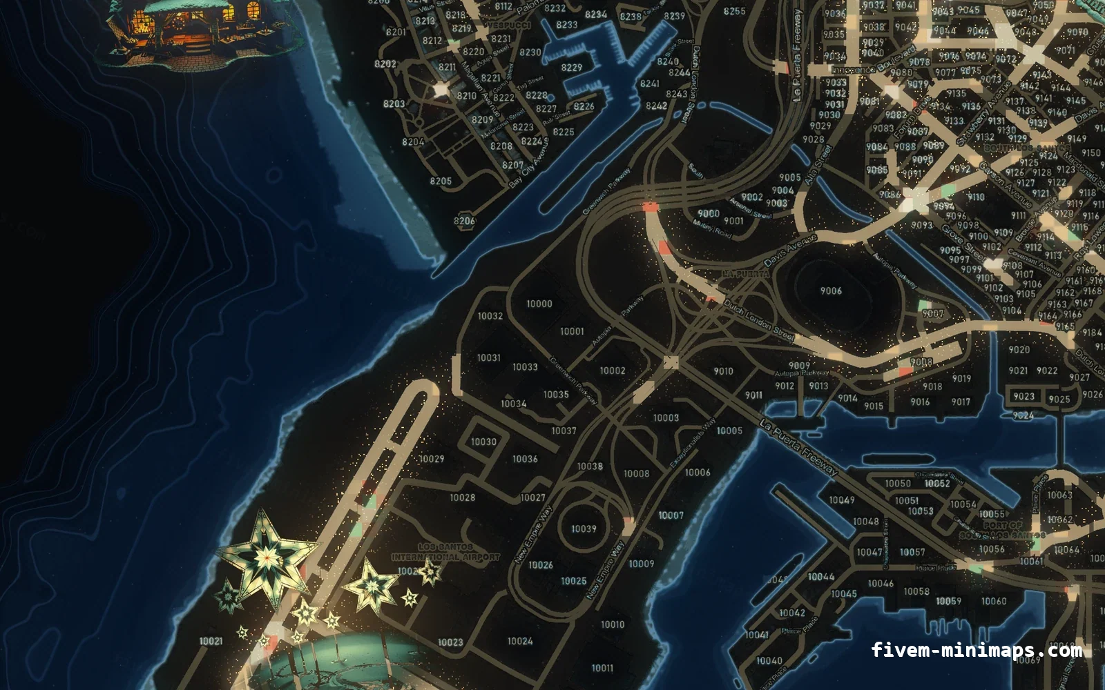 Christmas Blue Christmas minimap for FiveM, the harbour