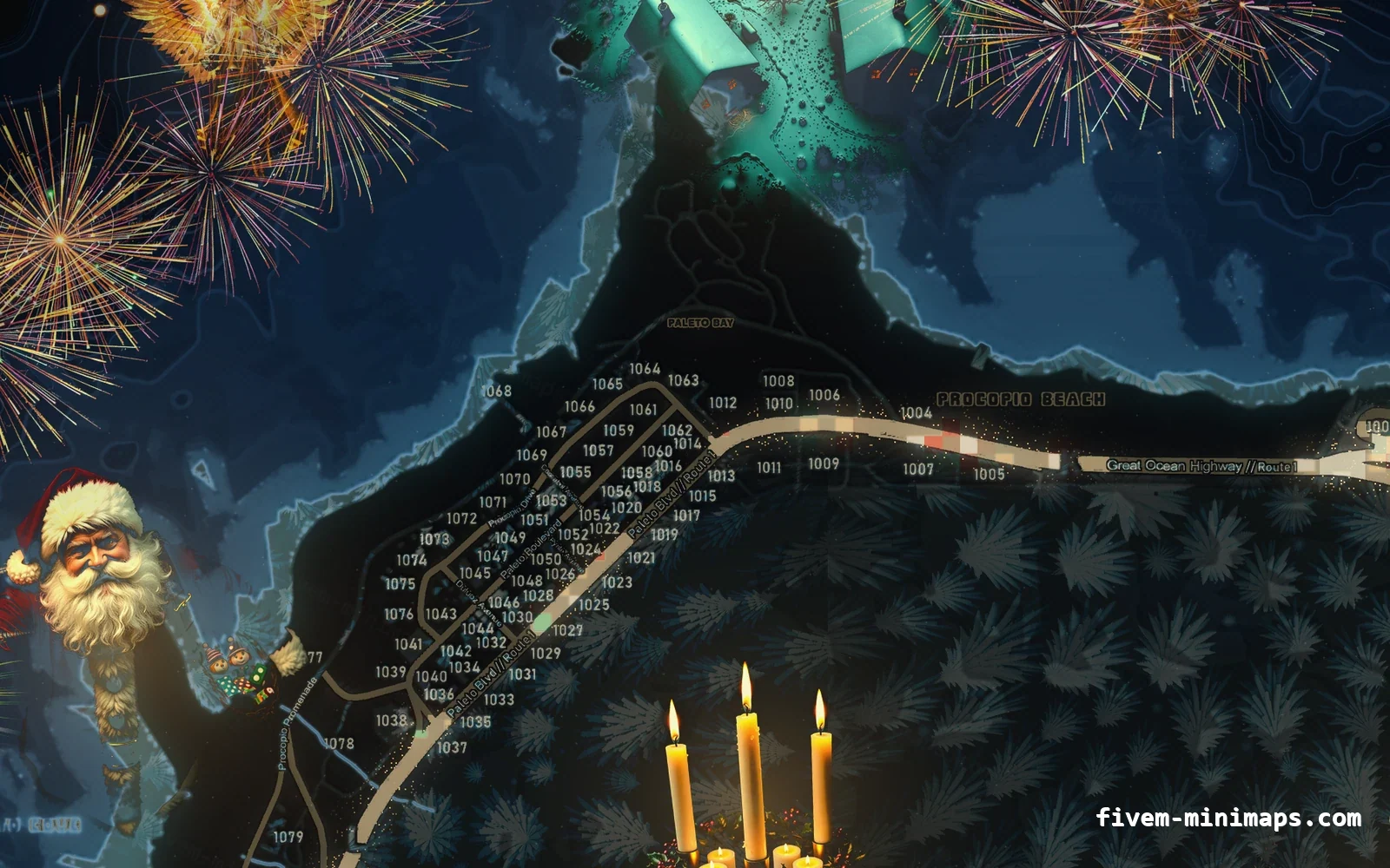 Christmas Blue Christmas minimap for FiveM, paleto bay