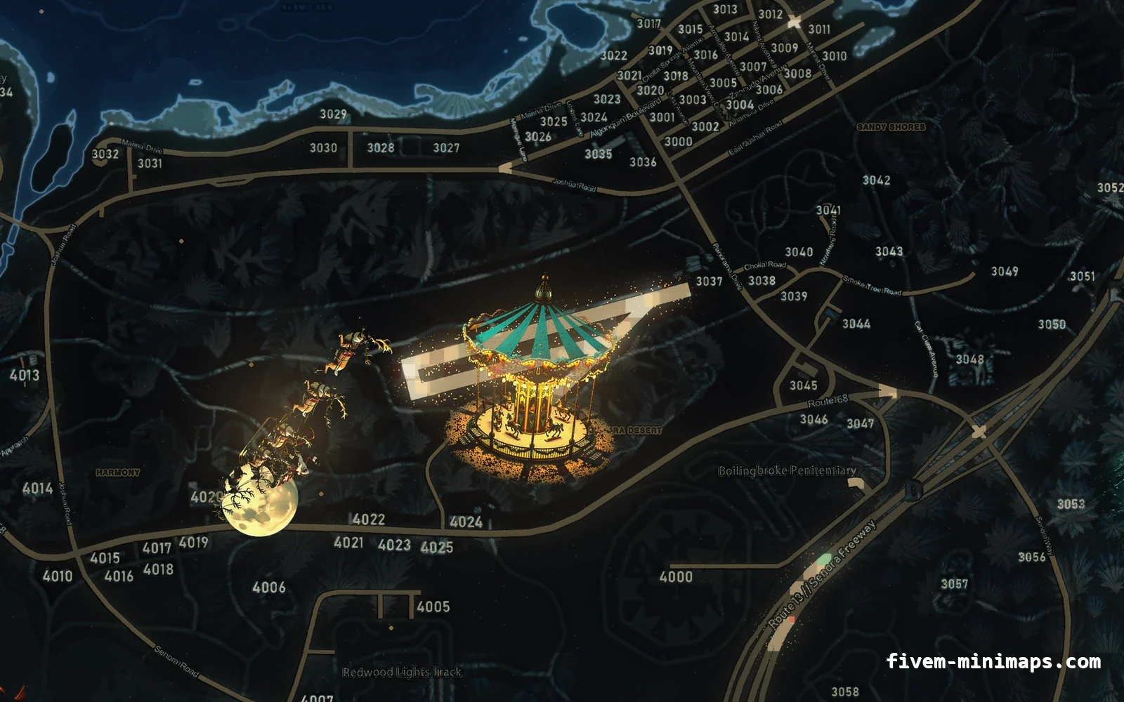 Christmas Blue Christmas minimap for FiveM, sandy shores