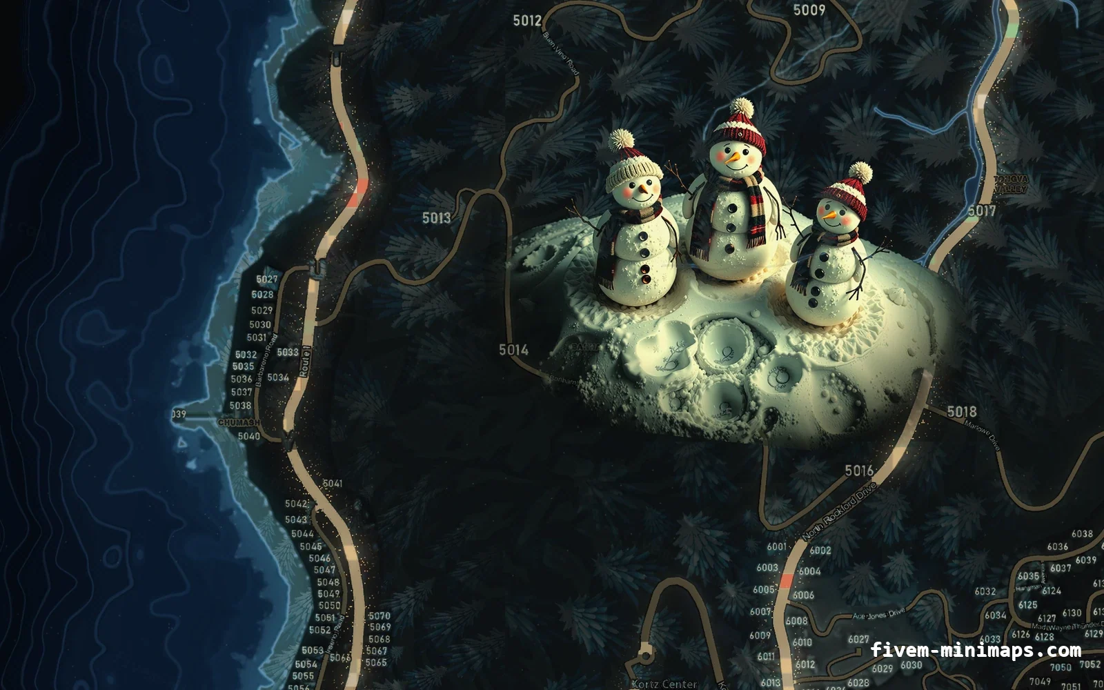 Christmas Blue Christmas minimap for FiveM, the west coast