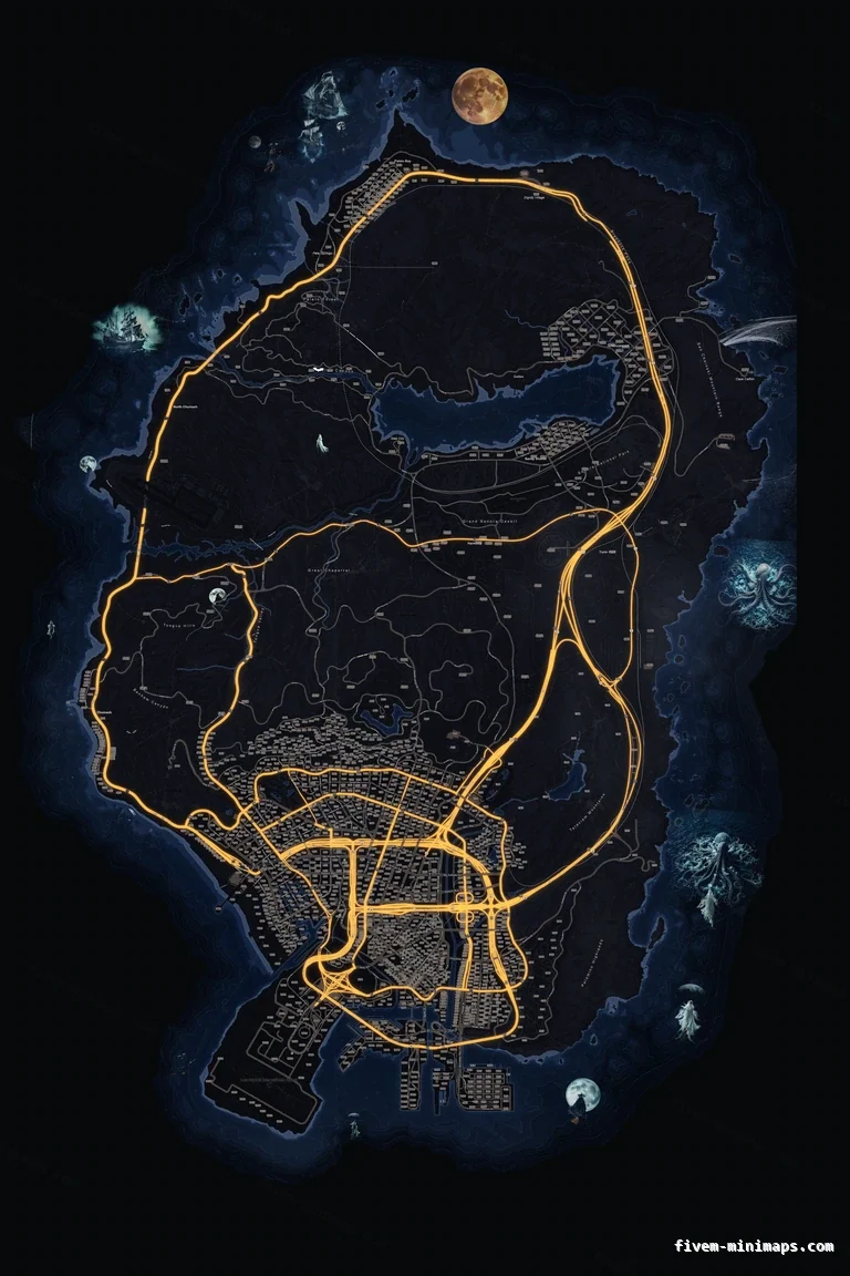 Halloween Blue FiveM Halloween minimap, the whole map