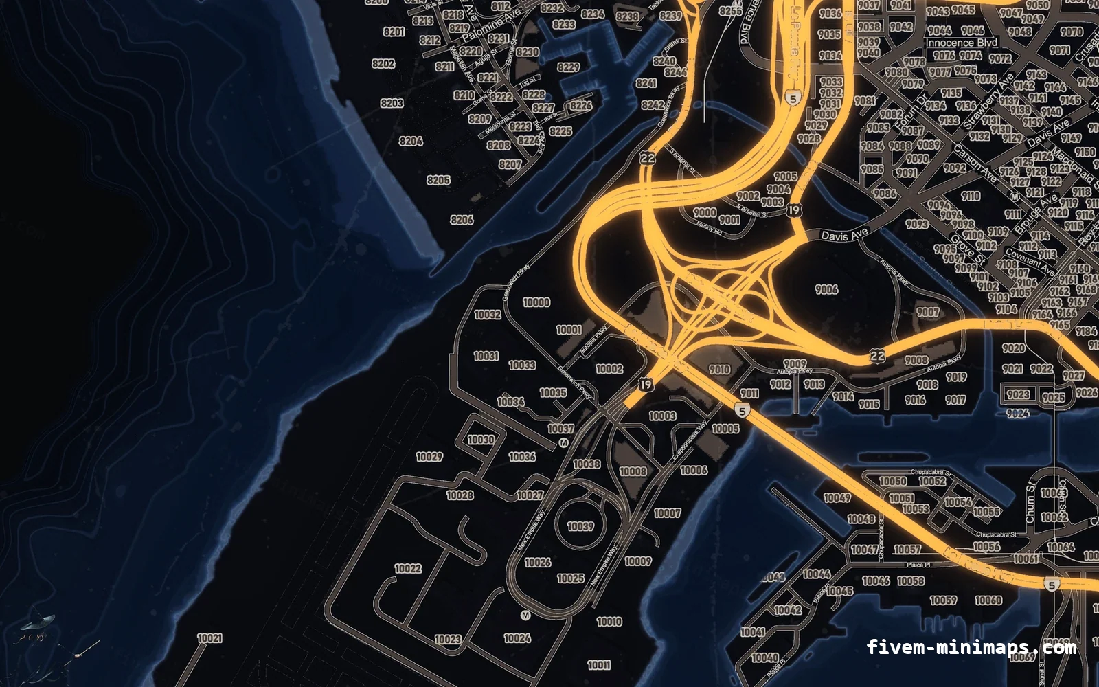 Halloween Blue Halloween minimap for FiveM, the harbour