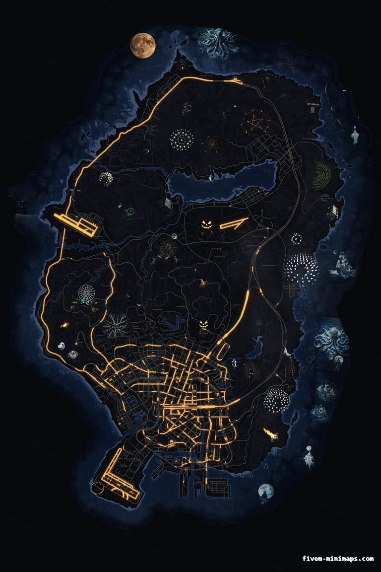 Halloween Blue FiveM Halloween minimap, the whole map