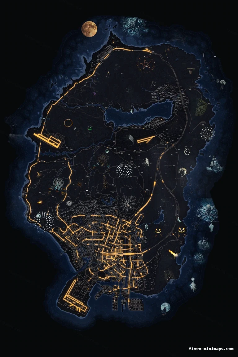 Halloween Blue FiveM Halloween minimap, the whole map