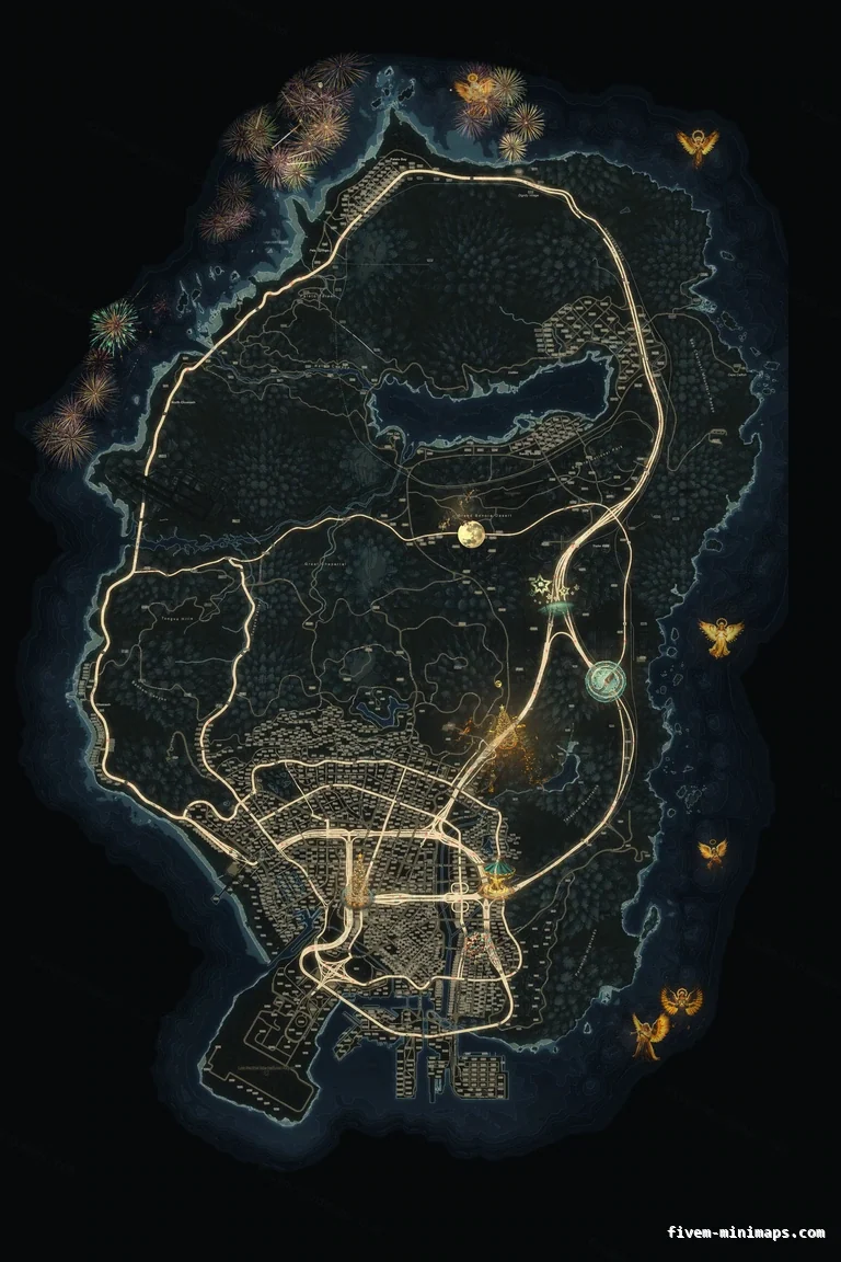 Christmas Gray FiveM Christmas minimap, the whole map