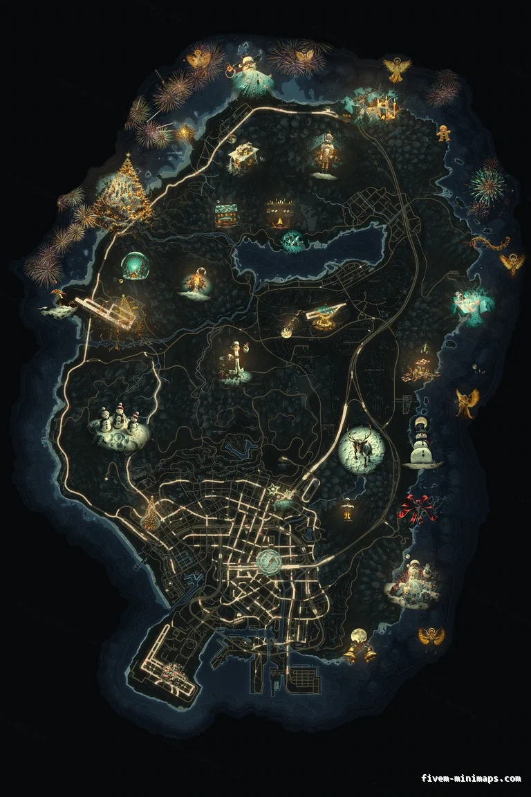 Christmas Gray FiveM Christmas minimap, the whole map
