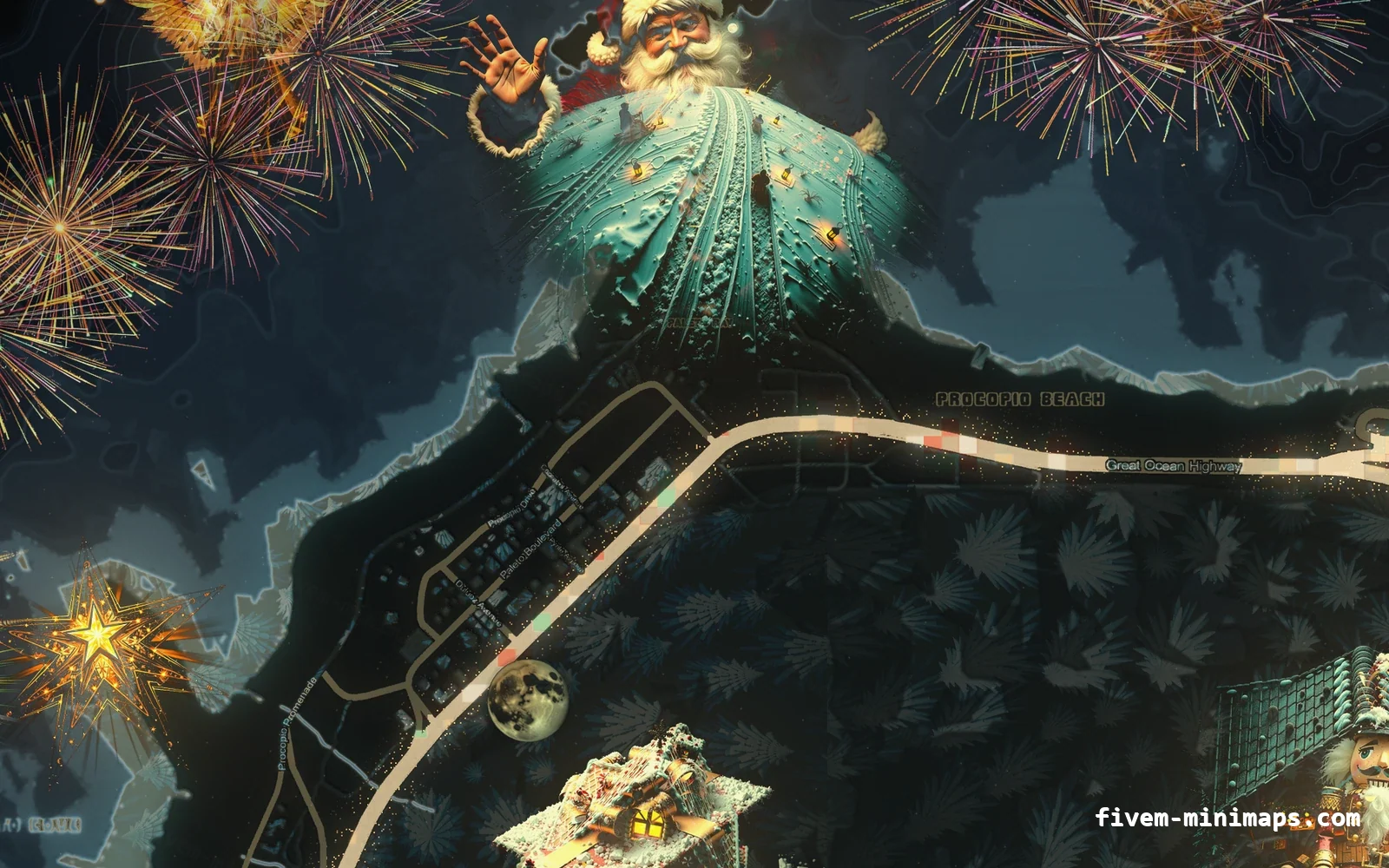 Christmas Gray Christmas minimap for FiveM, paleto bay