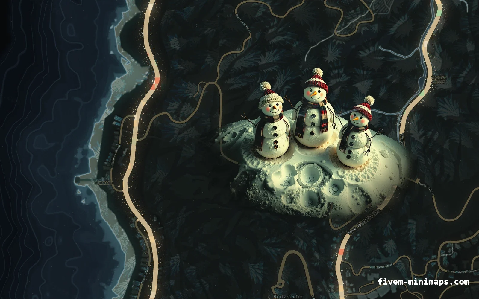 Christmas Gray Christmas minimap for FiveM, the west coast