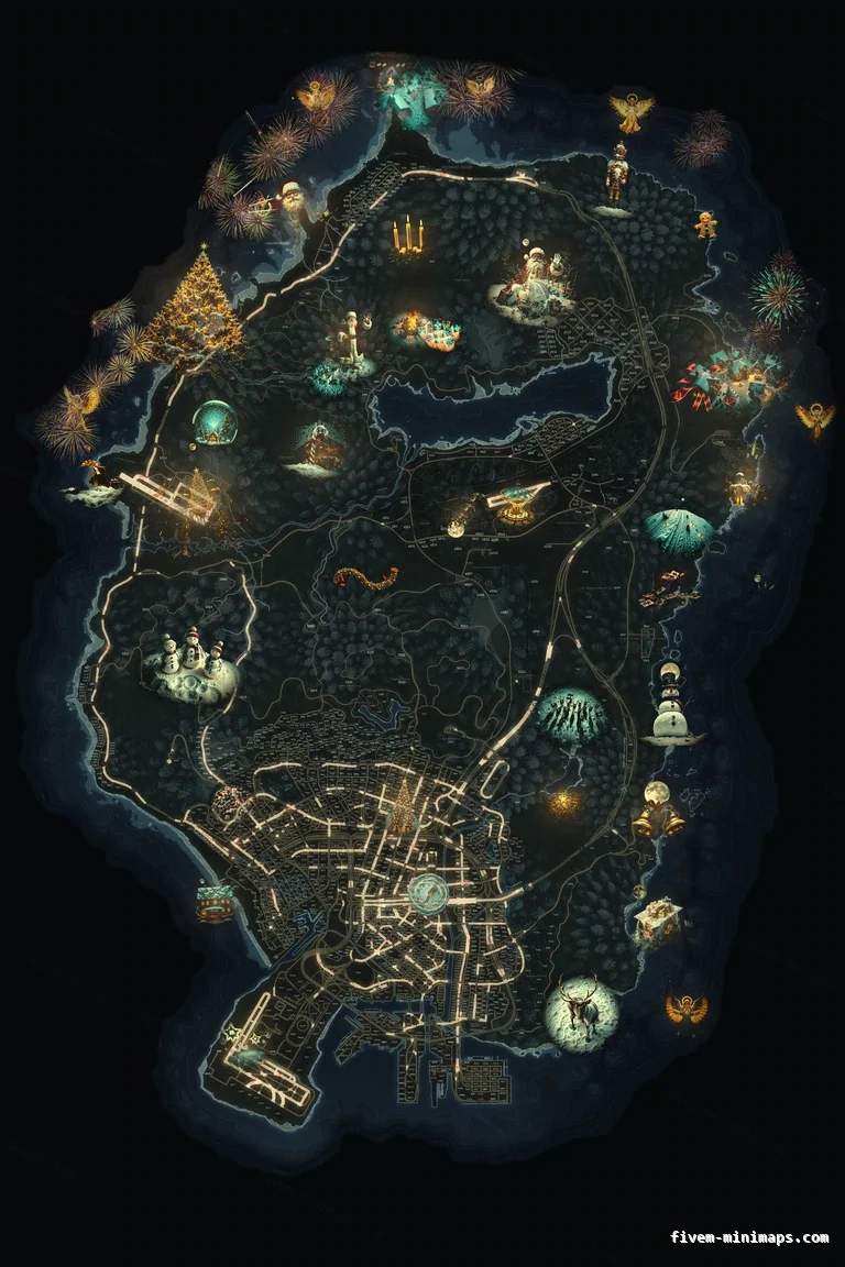 Christmas Gray FiveM Christmas minimap, the whole map