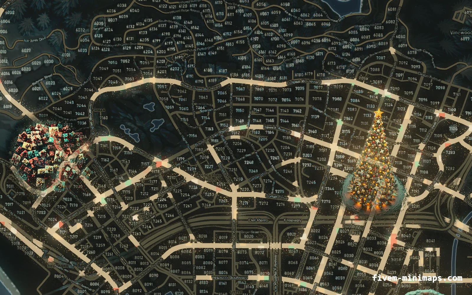 Christmas Gray Christmas minimap for FiveM, los santos
