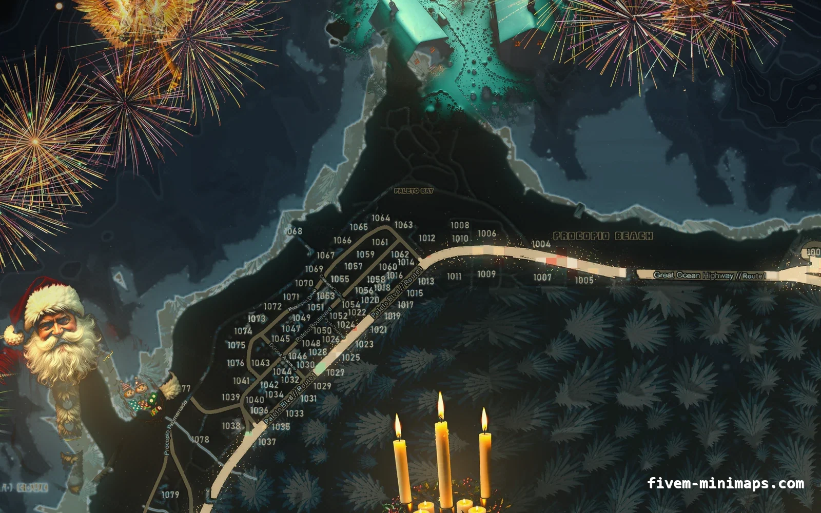 Christmas Gray Christmas minimap for FiveM, paleto bay