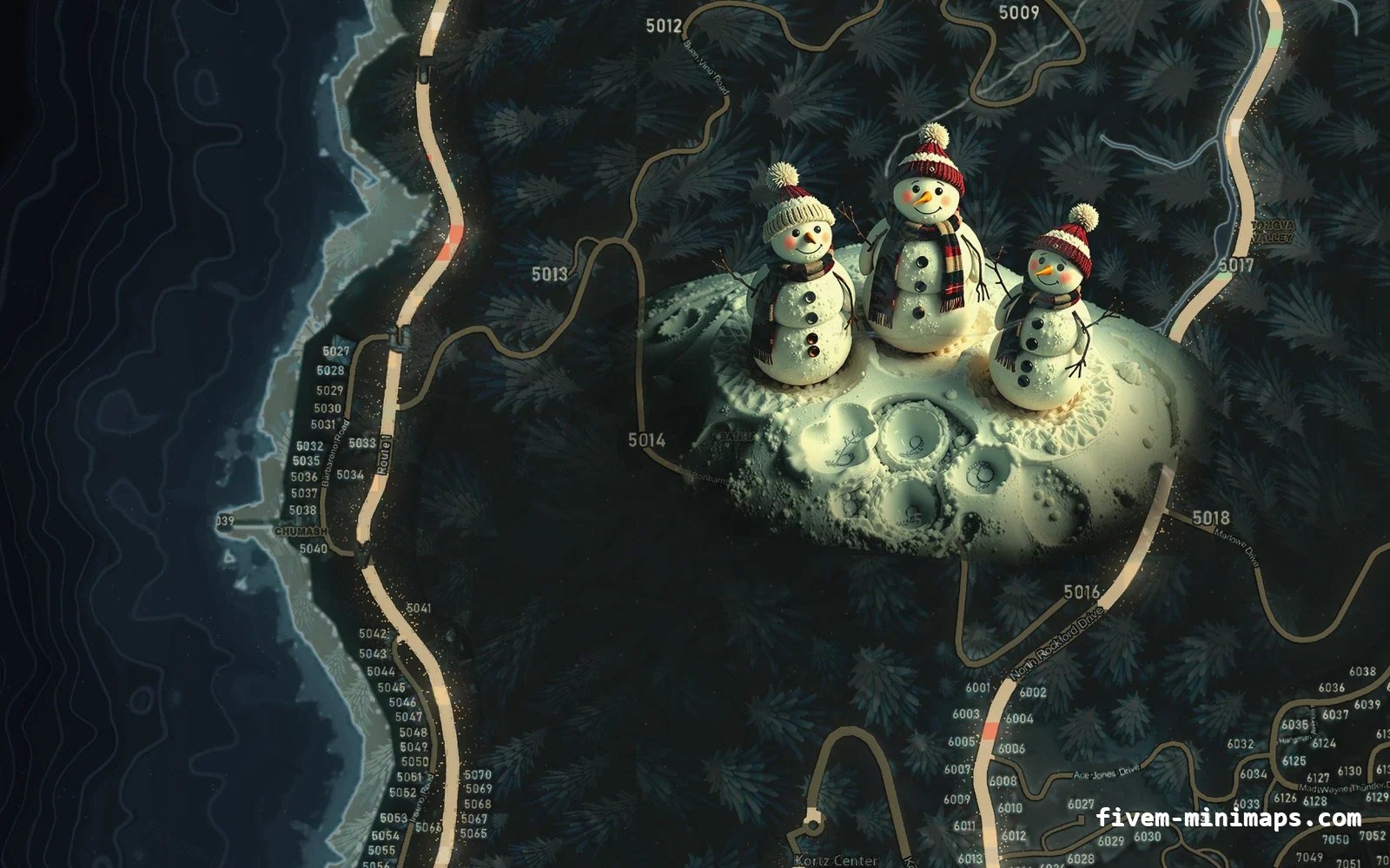 Christmas Gray Christmas minimap for FiveM, the west coast