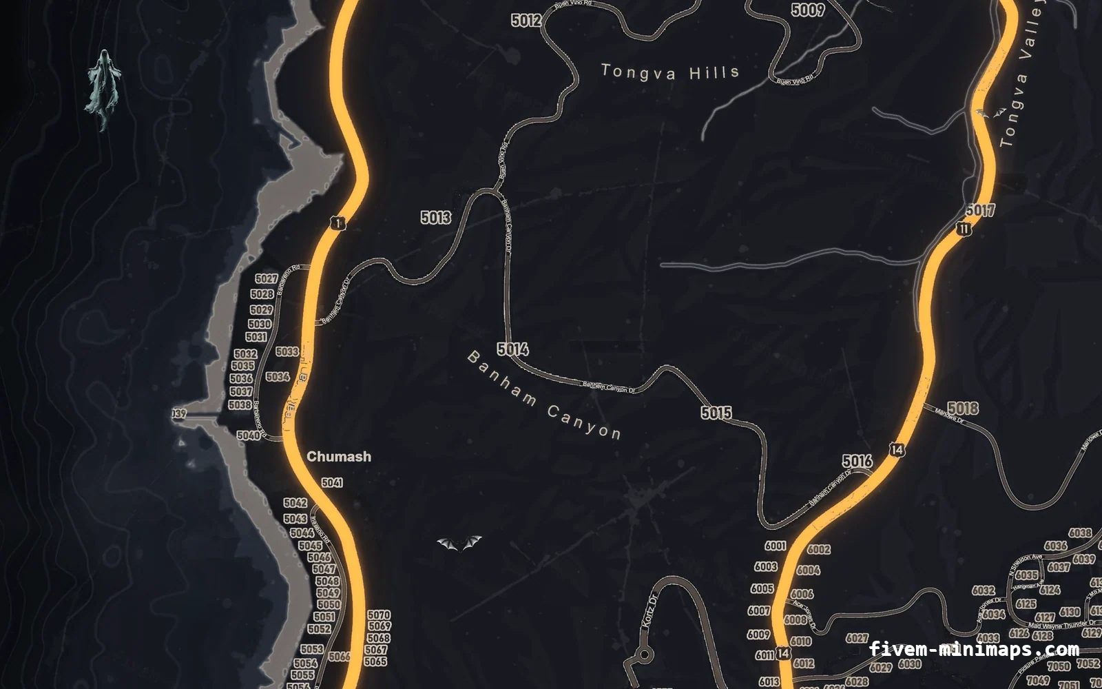 Halloween Gray Halloween minimap for FiveM, the west coast