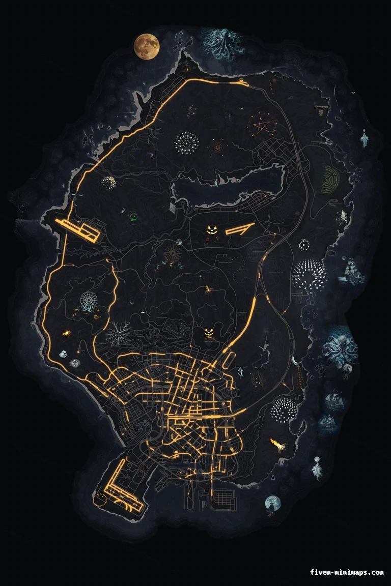 Halloween Gray FiveM Halloween minimap, the whole map