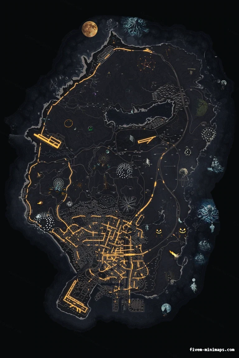 Halloween Gray FiveM Halloween minimap, the whole map