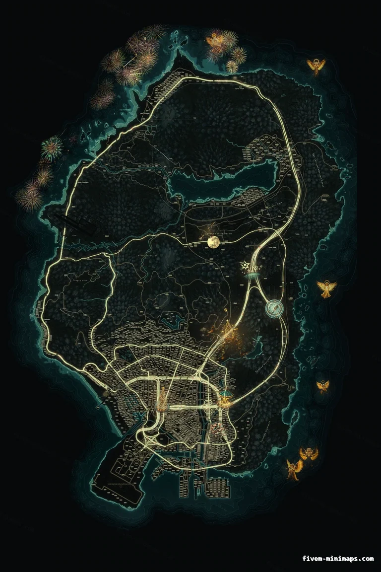 Christmas Green FiveM Christmas minimap, the whole map