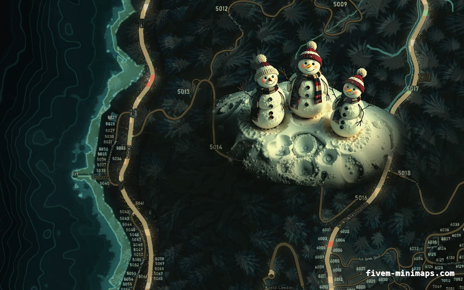 Christmas Green Christmas minimap for FiveM, the west coast