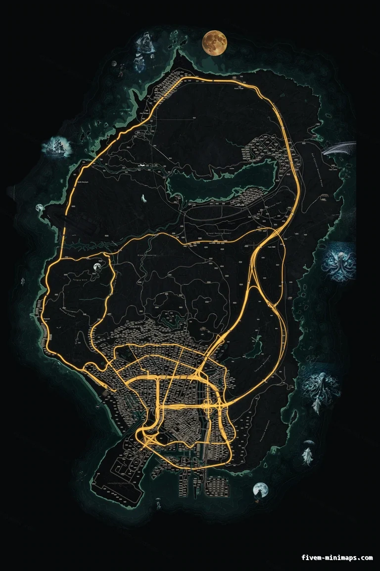 Halloween Green FiveM Halloween minimap, the whole map