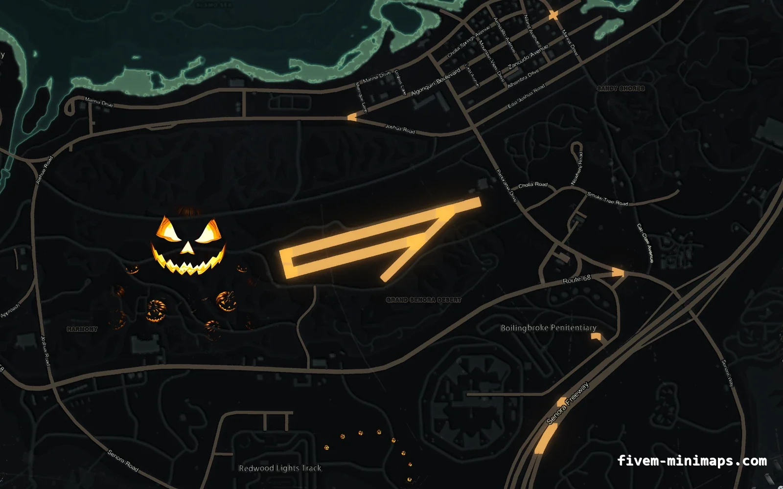 Halloween Green Halloween minimap — Sandy Shores Halloween Green Halloween minimap for FiveM, sandy shores