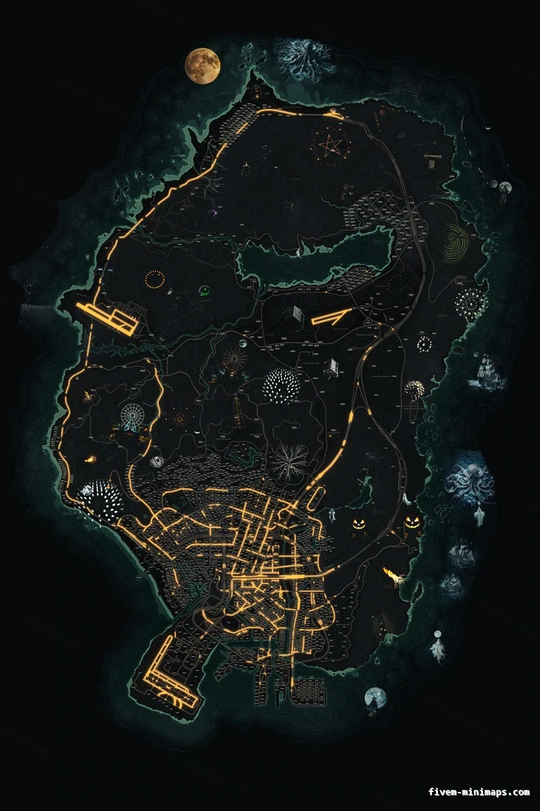 Halloween Green FiveM Halloween minimap, the whole map