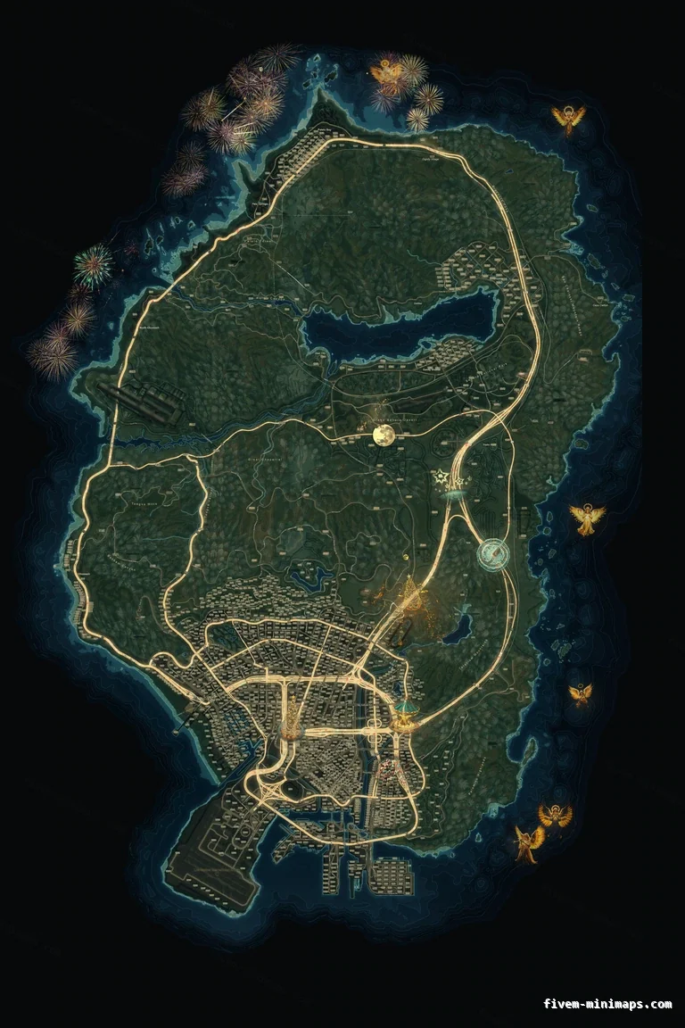 Christmas Mixed dark FiveM Christmas minimap, the whole map