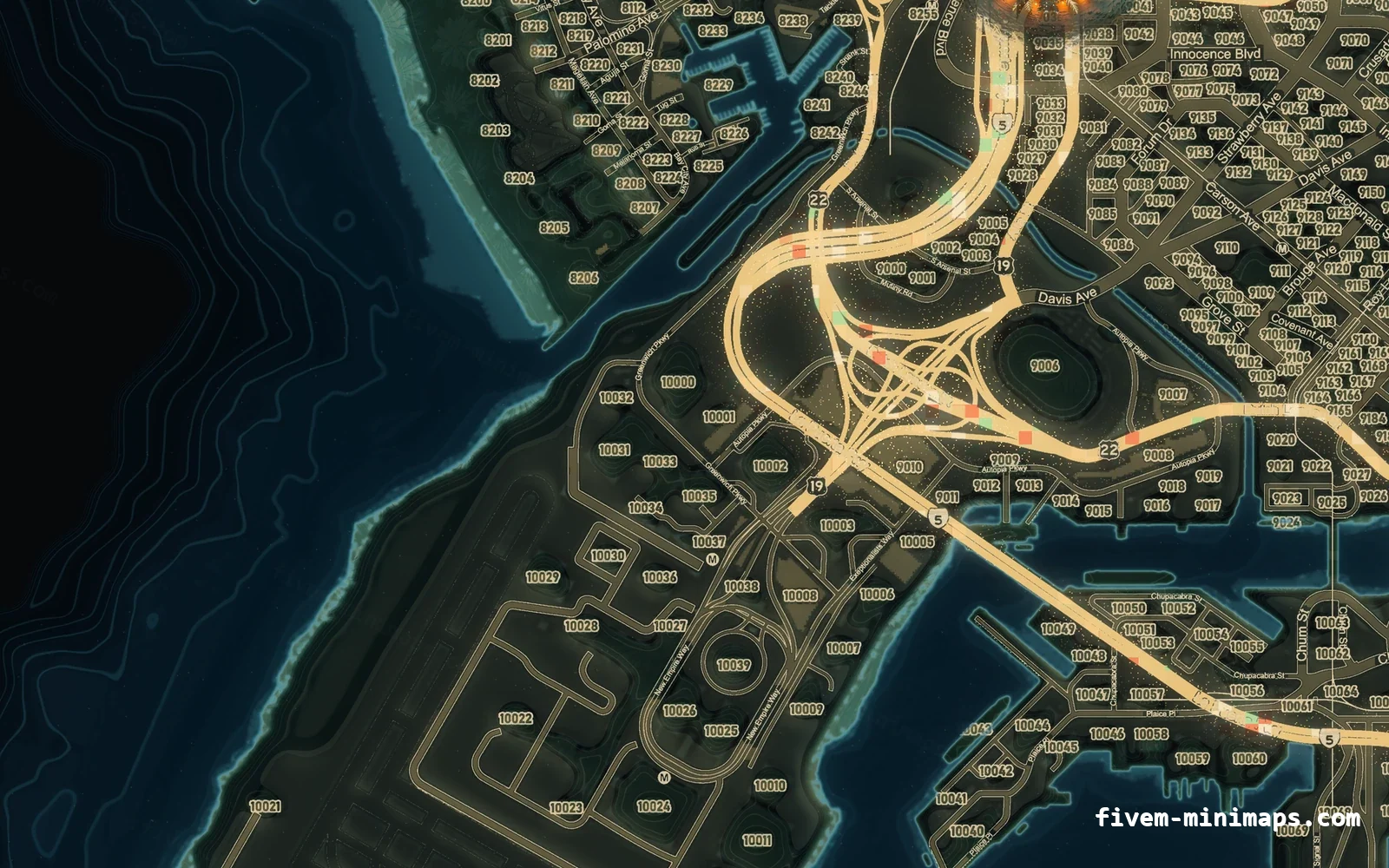 Christmas Mixed dark Christmas minimap for FiveM, the harbour