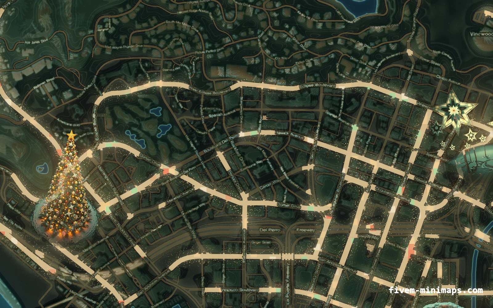 Christmas Mixed dark Christmas minimap for FiveM, los santos