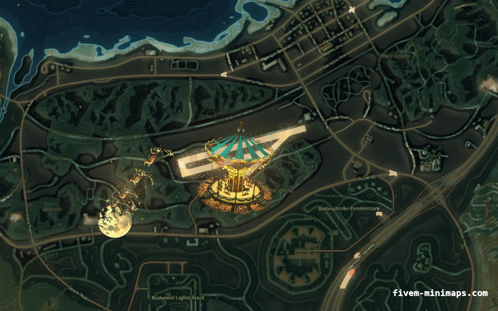 Christmas Mixed dark Christmas minimap for FiveM, sandy shores