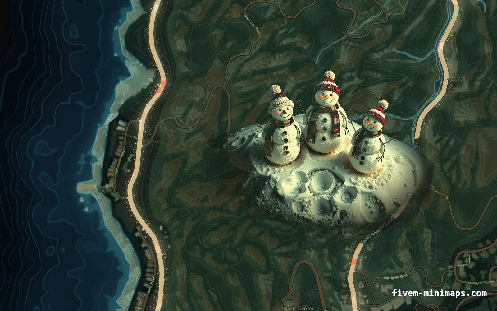 Christmas Mixed dark Christmas minimap for FiveM, the west coast