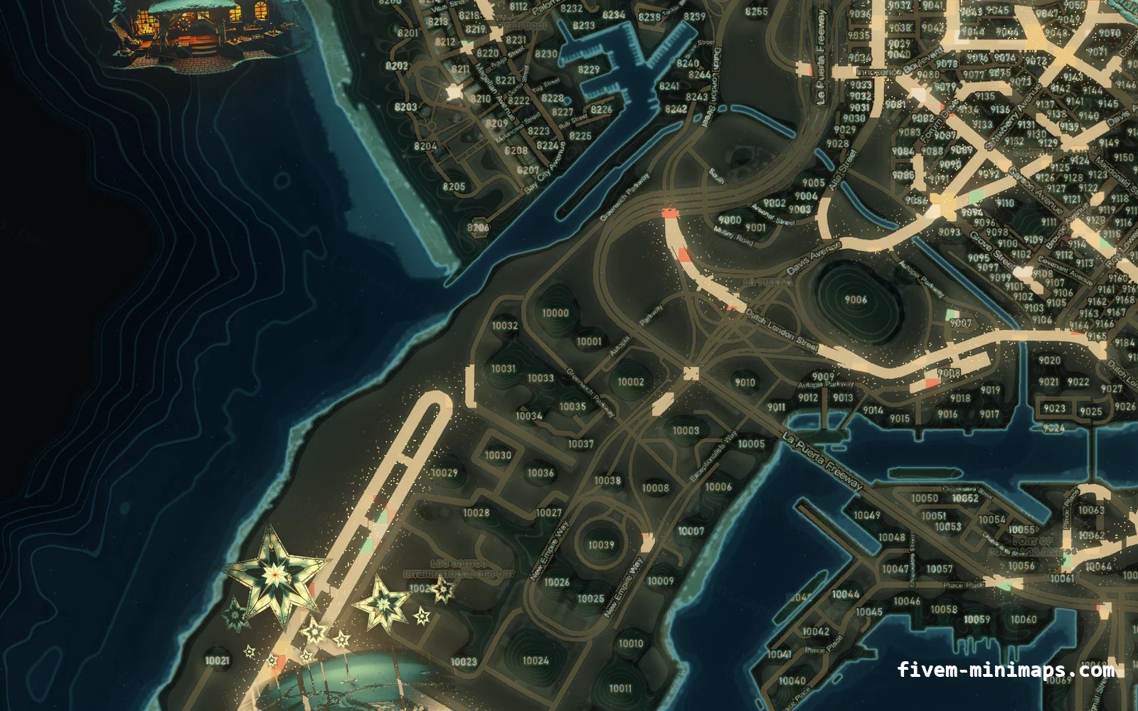 Christmas Mixed dark Christmas minimap for FiveM, the harbour