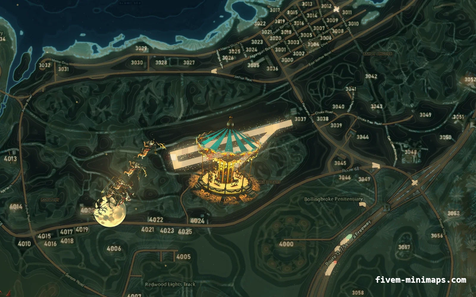 Christmas Mixed dark Christmas minimap for FiveM, sandy shores