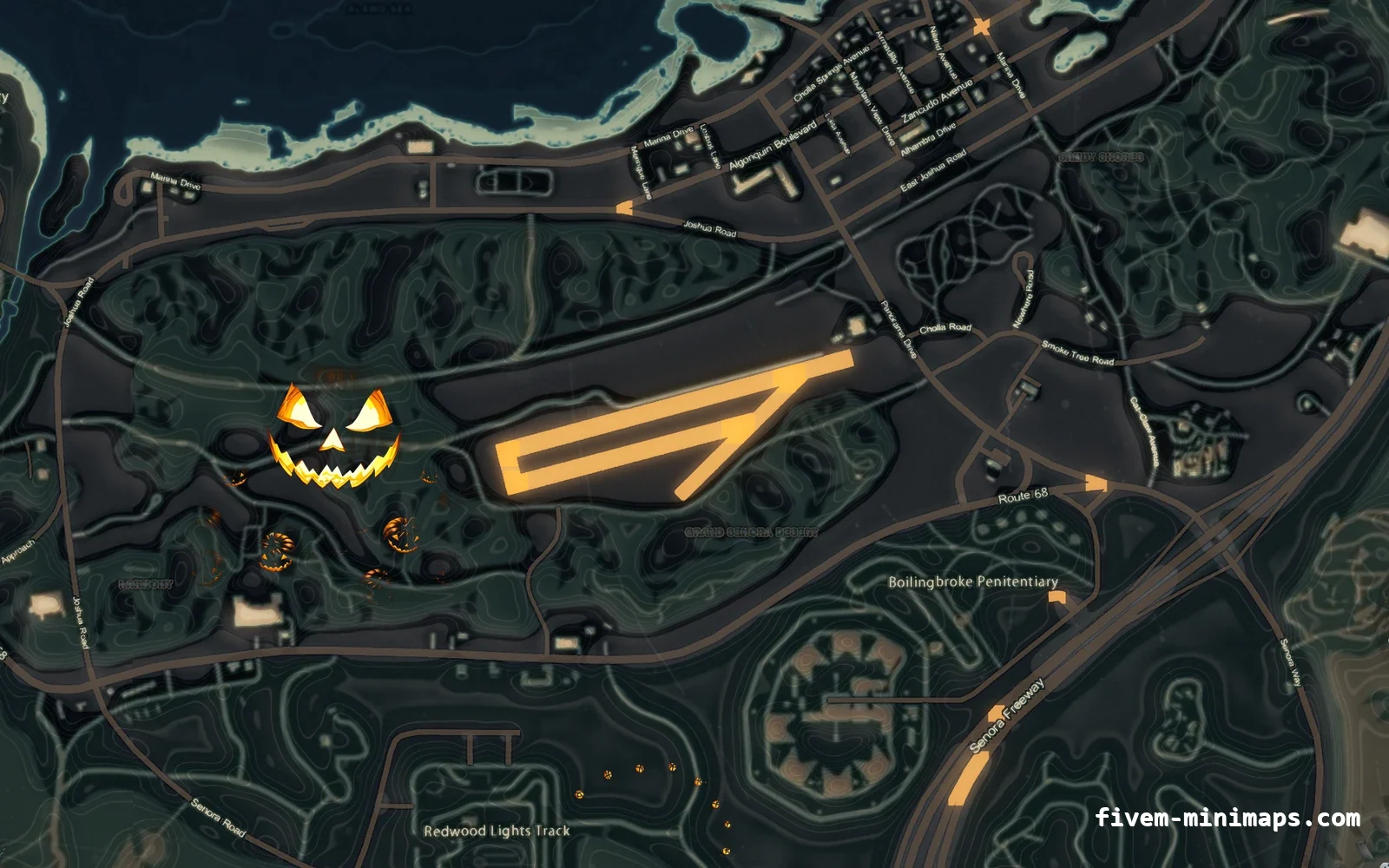 Halloween Mixed dark Halloween minimap for FiveM, sandy shores
