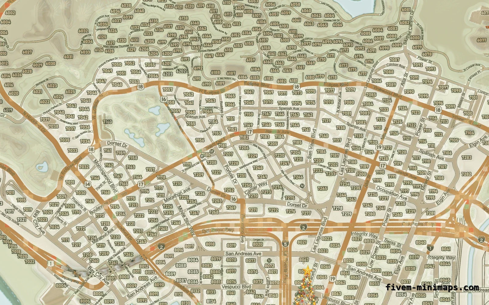 Christmas Mixed light Christmas minimap for FiveM, los santos