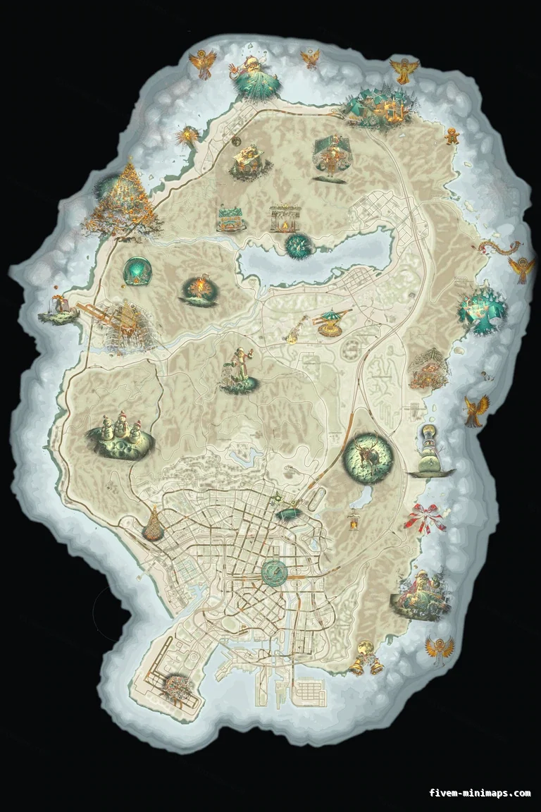 Christmas Mixed light FiveM Christmas minimap, the whole map