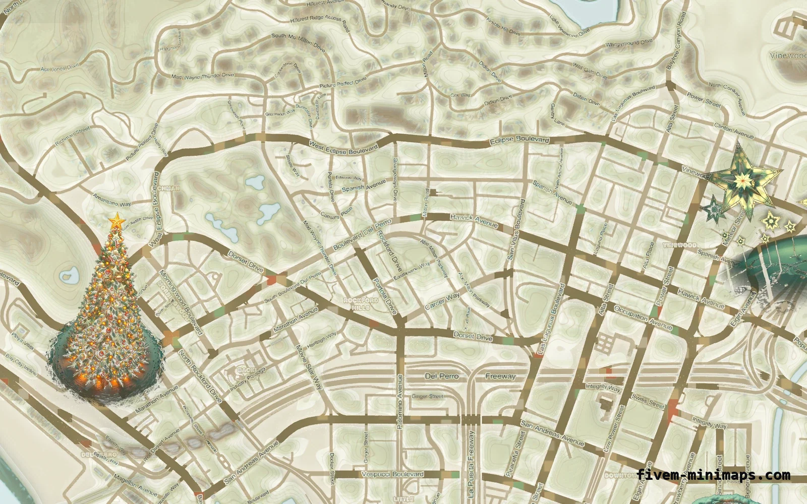 Christmas Mixed light Christmas minimap for FiveM, los santos