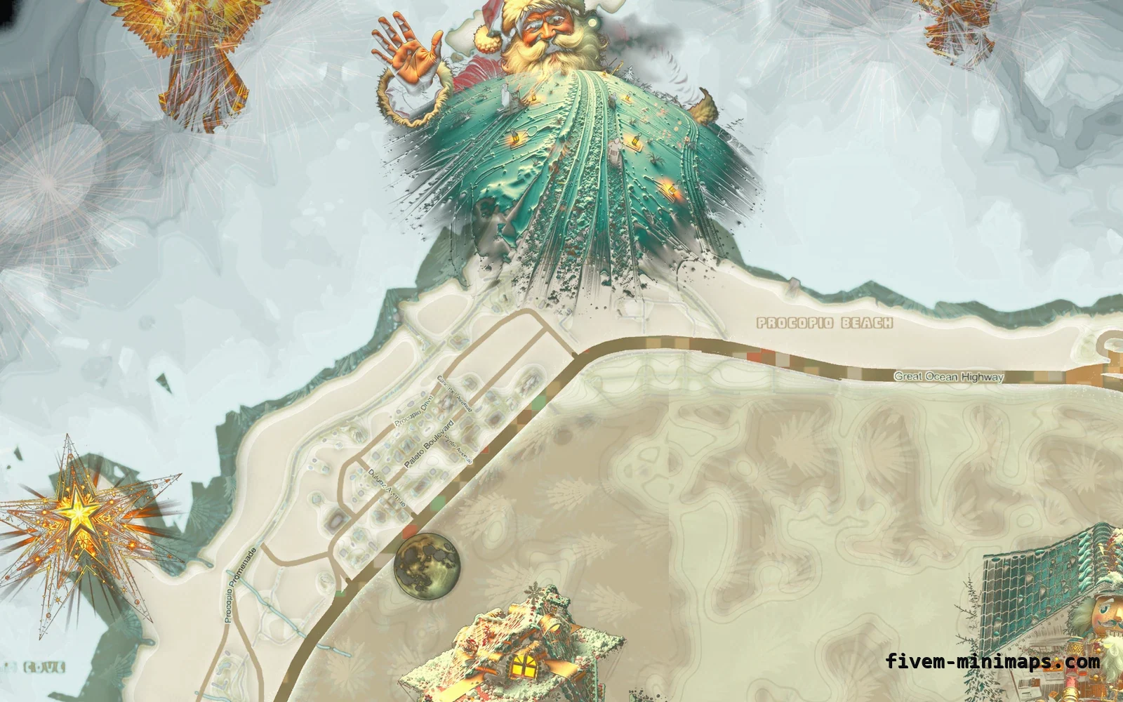Christmas Mixed light Christmas minimap for FiveM, paleto bay