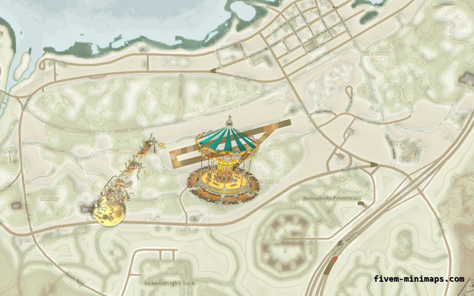 Christmas Mixed light Christmas minimap for FiveM, sandy shores
