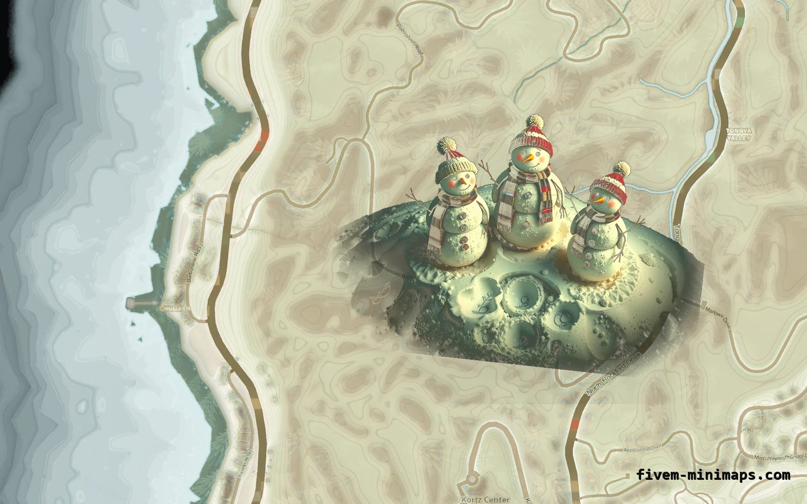 Christmas Mixed light Christmas minimap for FiveM, the west coast