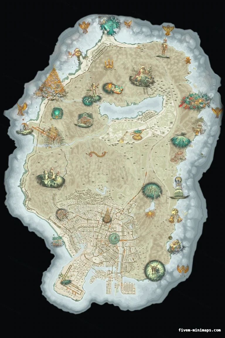 Christmas Mixed light FiveM Christmas minimap, the whole map