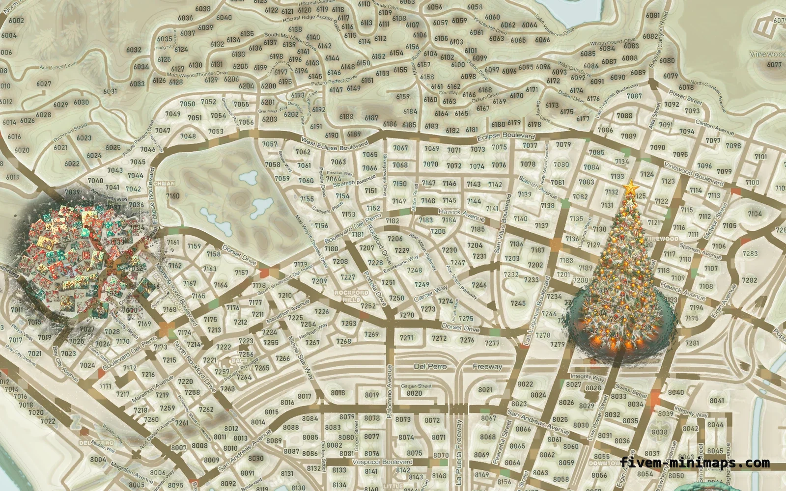 Christmas Mixed light Christmas minimap for FiveM, los santos
