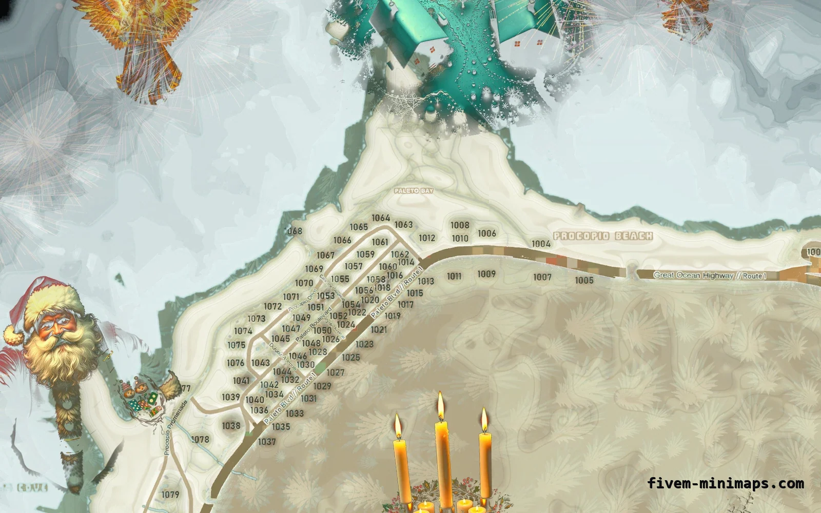 Christmas Mixed light Christmas minimap for FiveM, paleto bay