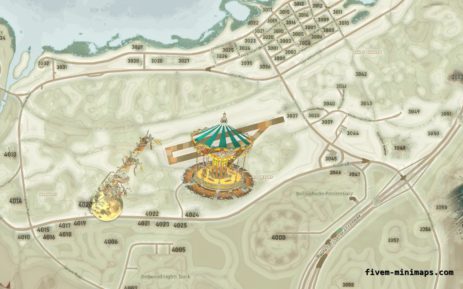 Christmas Mixed light Christmas minimap for FiveM, sandy shores