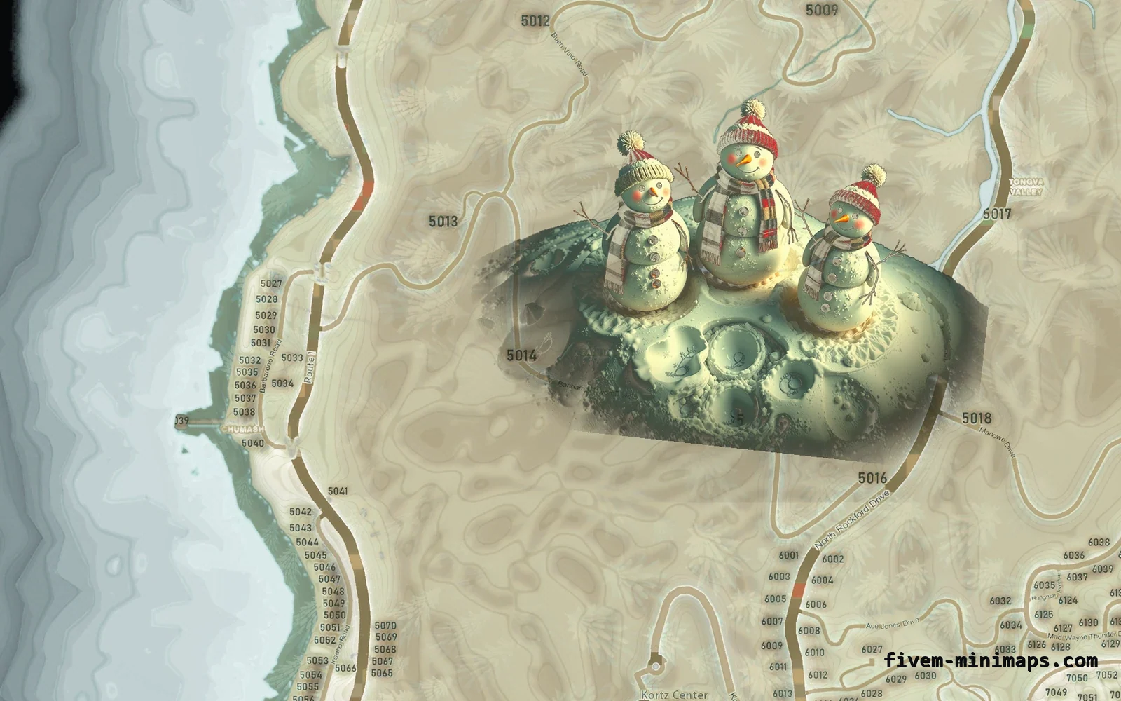 Christmas Mixed light Christmas minimap for FiveM, the west coast