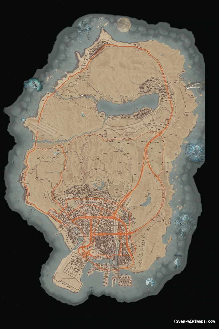 Halloween Mixed light FiveM Halloween minimap, the whole map